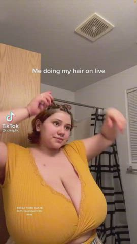 busty cleavage huge tits gif