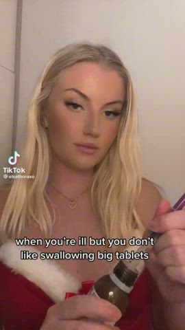blonde cum in mouth cum swallow cumshot cute onlyfans tiktok r/cumswallowing r/tiktits