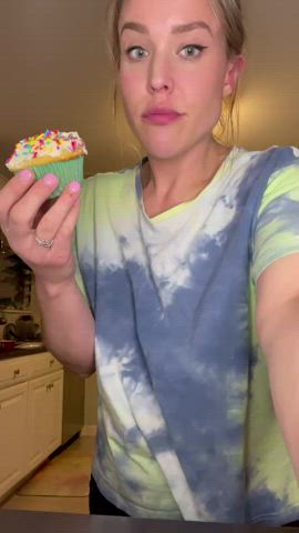 Big Tits Blonde Boobs Flashing Food Fetish MILF Natural Tits Tits Titty Drop gif