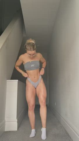 bikini british english european fitness glasses muscular girl uk gif