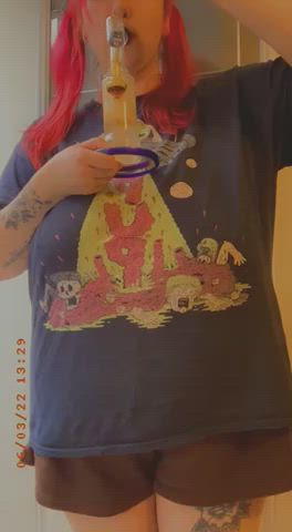 Pigtails Smoking Thick gif