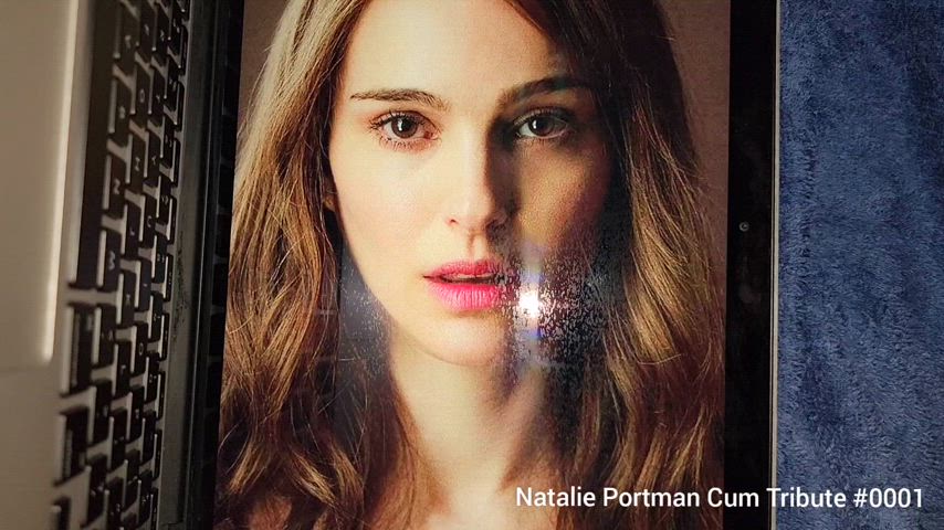 celebrity cum cumshot facial jerk off natalie portman tribbing tribute gif