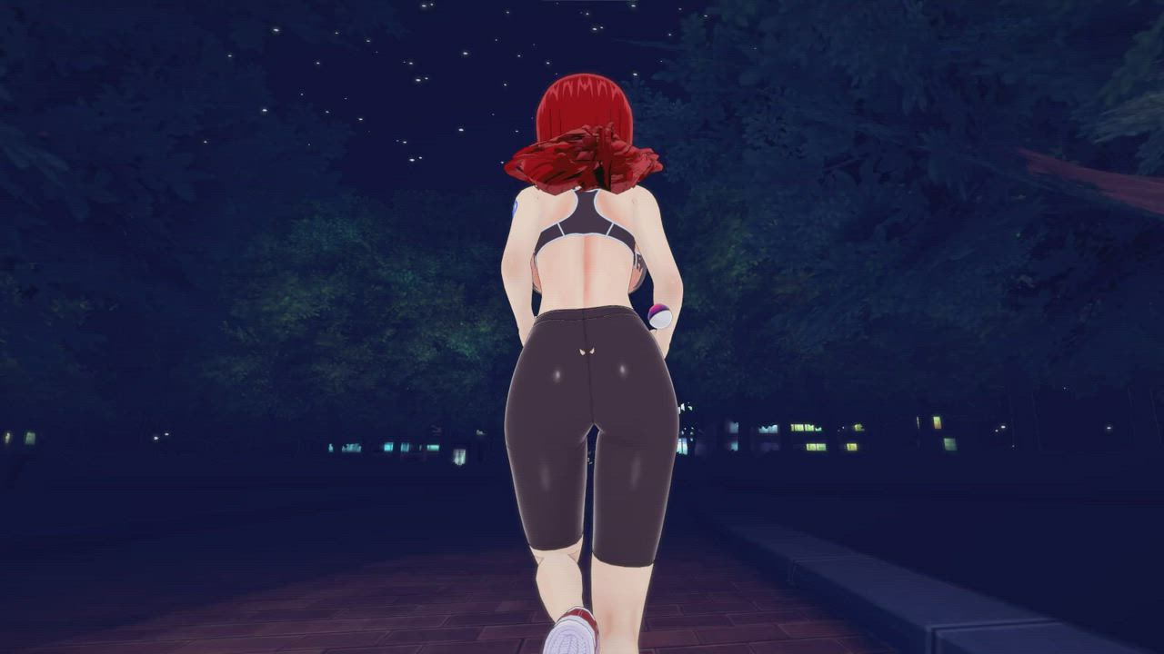 3D Clothed Redhead gif