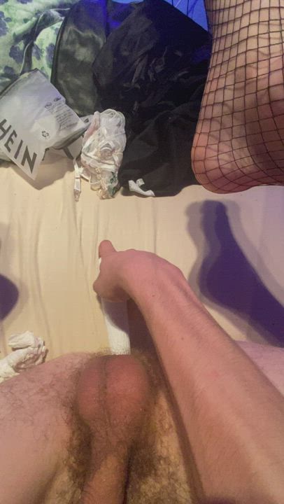 Anal Play Bisexual Fishnet gif