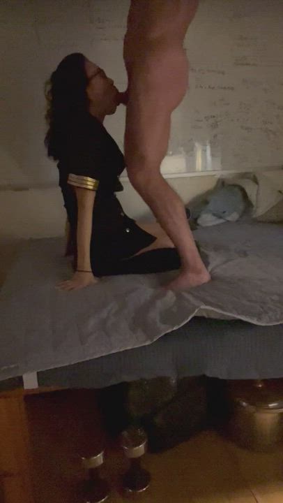 Asian Blowjob Deepthroat MILF Swallowing gif