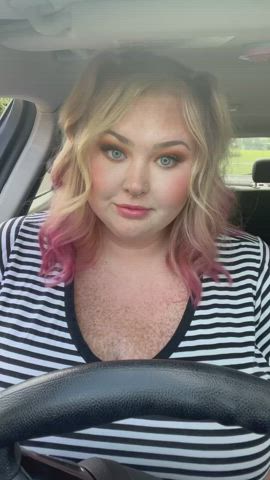 bbw big tits flashing gif