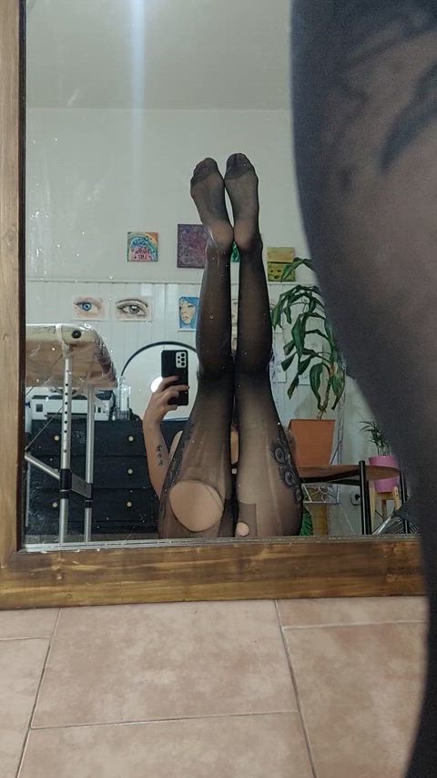 black cute stockings legal-teens gif