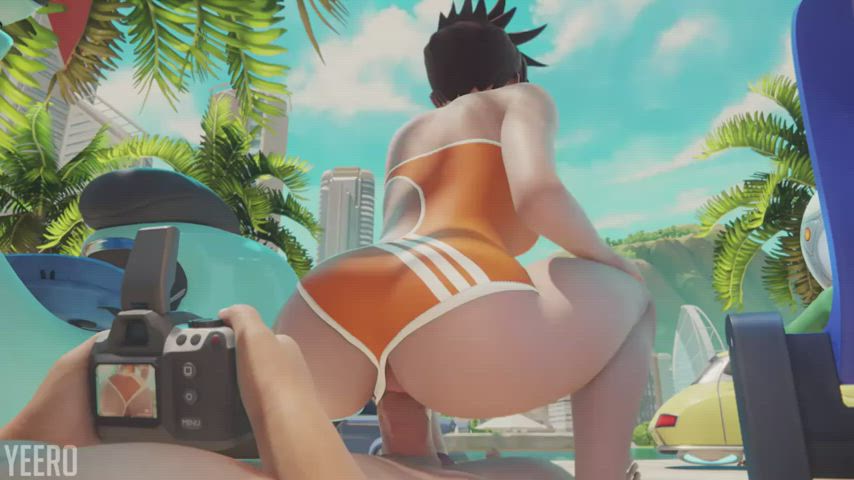 3d hentai outdoor riding short hair swimsuit gif