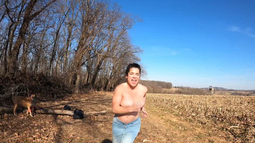 big tits bouncing tits embarrassed hotwife humiliation natural tits onlyfans public