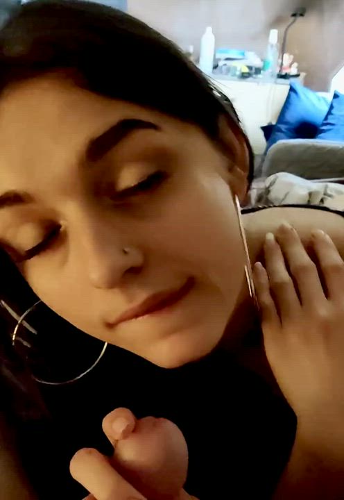 Amateur Handjob POV Tease gif