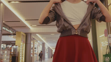 Testing my braless courage in a busy mall! 😬