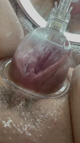 Taking my pump off &amp; unveiling my swollen wet pussy. The feeling of running
