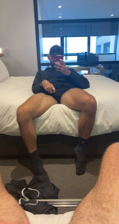 gay jerk off mirror socks gif