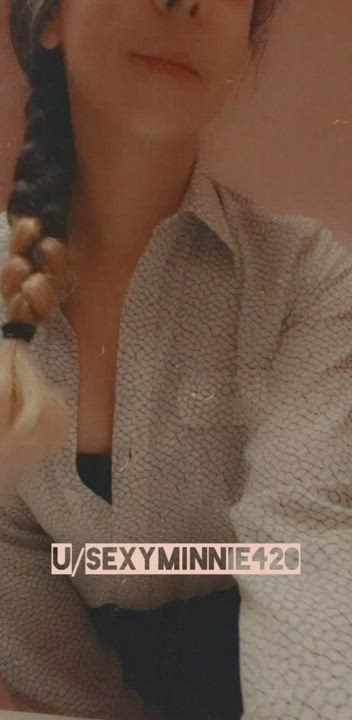 Boobs Cleavage Long Hair MILF Office Tease Teasing Tits gif