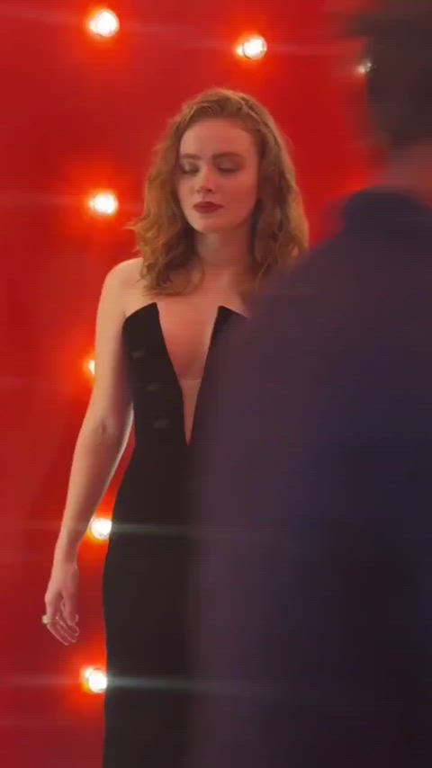 celebrity dress green eyes redhead tease gif
