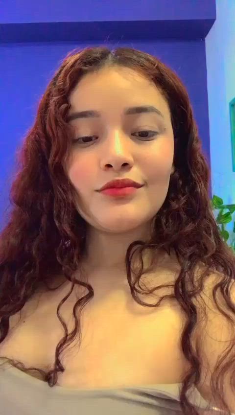 cute latina masturbating natural tits tits gif