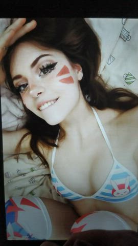 brunette celebrity cum cumshot facial onlyfans tiktok tribute gif