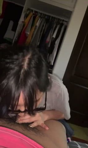 Asian ex gf blowjob, wait till the end for the titty reveal