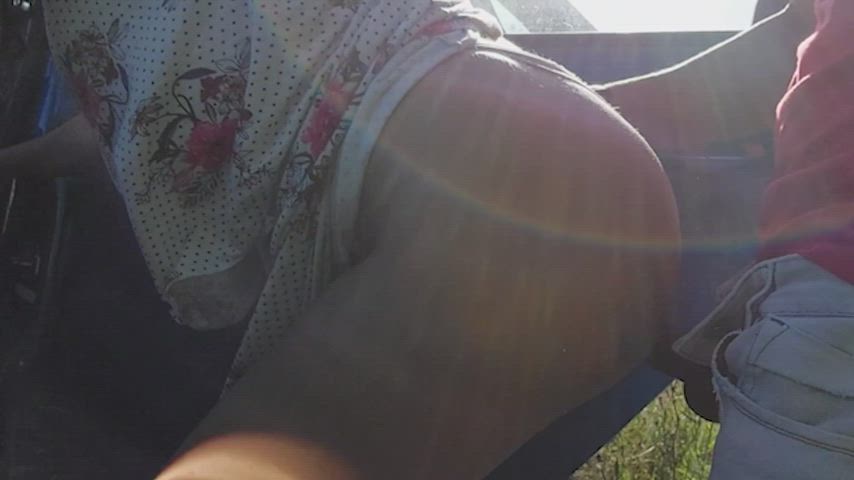 Big Ass Big Dick Brunette Car Car Sex MILF Outdoor Panties Sex gif