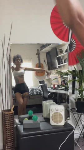feet mirror solo gif