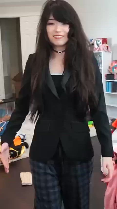 asian chinese cute dressing dressing room german gif