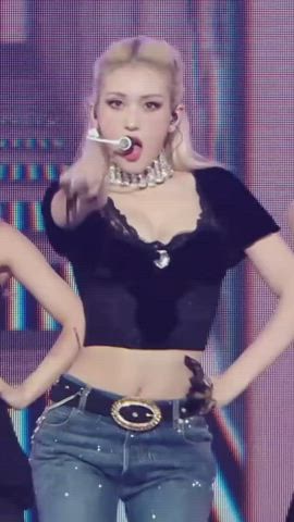 celebrity cleavage korean gif