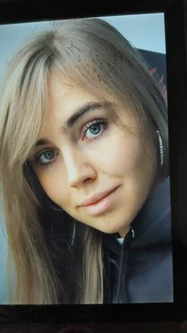 brunette celebrity cum cumshot dana facial gamer girl tiktok tribute gif