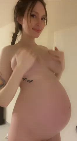 belly button girls pregnant gif