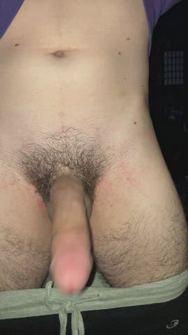 Hands-free ruined cumshot in slow motion