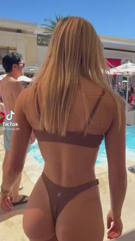 Ass Blonde Thong gif