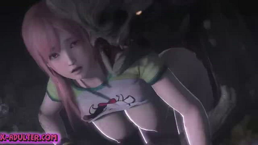3d animation anime bodysuit bull fishnet lactating no condom nudity rule34 gif