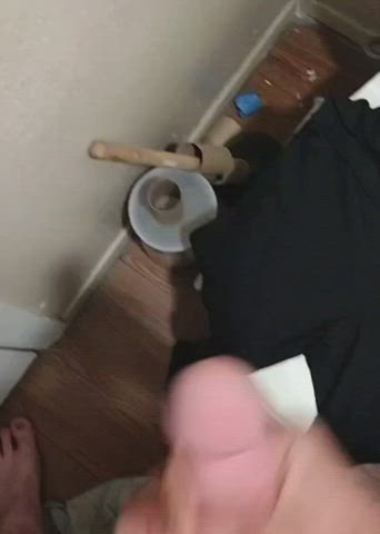bathroom cumshot edging gif