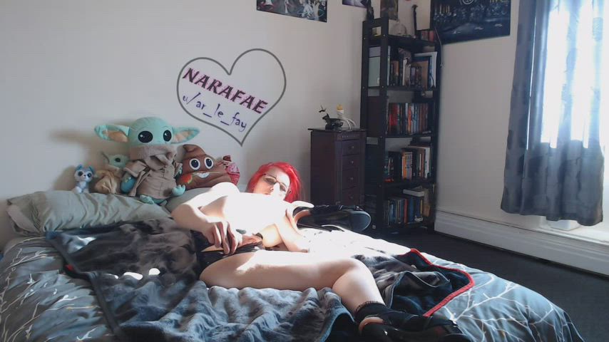 Anal Dildo Glasses High Heels Leather Nerd OnlyFans Pale Shaved Pussy gif