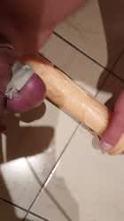 Anal Play Big Ass Dildo Huge Dildo gif