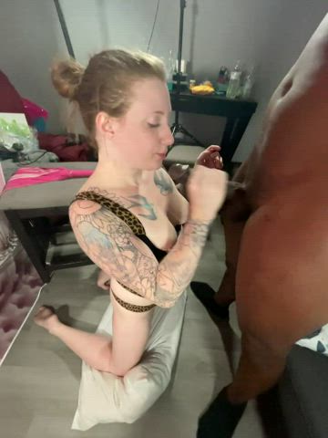 BBC Blowjob Cum Hotwife Interracial Stag Threesome Vixen gif