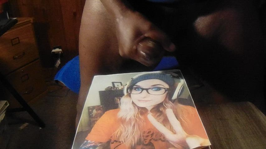 BBC Cock Cumshot Fetish Gamer Girl Masturbating Tribute gif