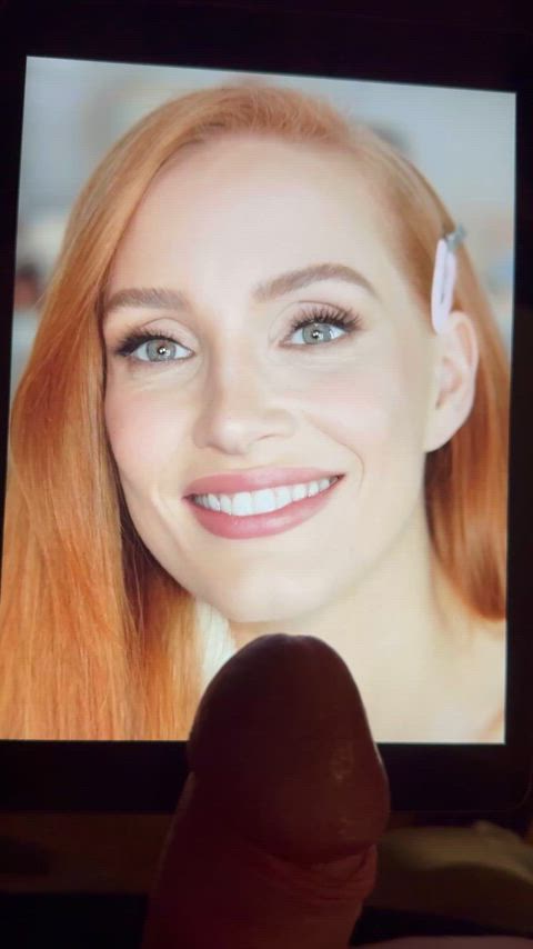 celebrity cumshot jessica chastain tribute gif