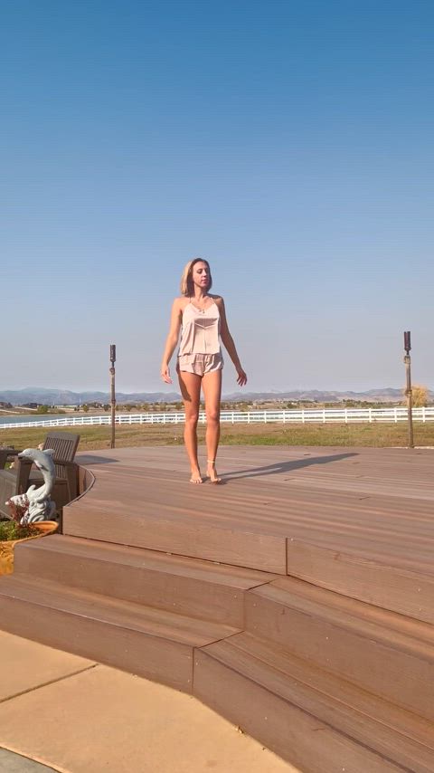 braless outdoor pajamas silk tits tik-tok gif
