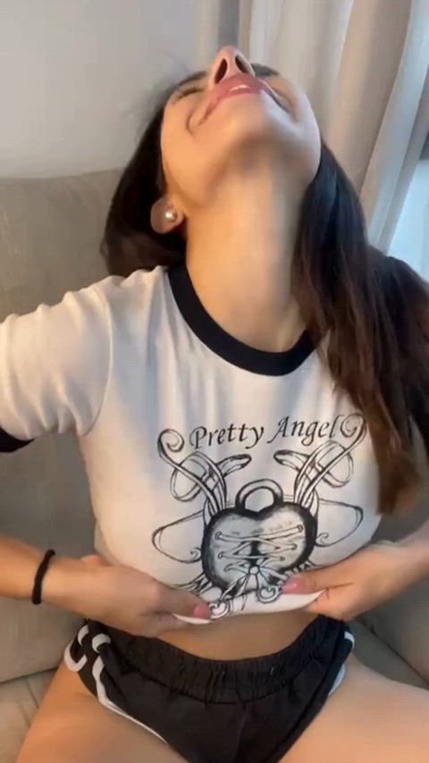 cute surprise tits gif