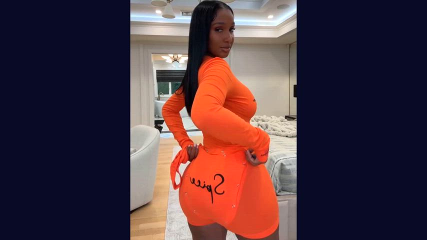 ass bbw big ass big tits bouncing ebony nipple piercing pajamas thick thong gif