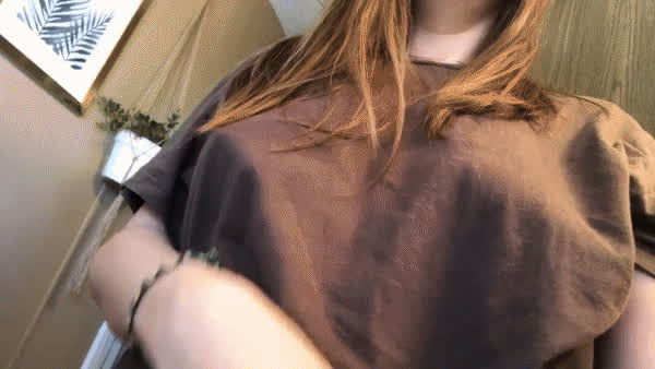 Brunette Flashing Tattoo Teen Thick Tits White Girl gif