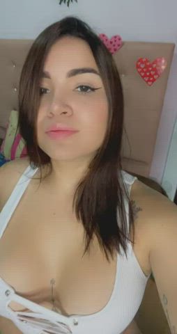 Big Tits Boobs Latina Model Natural Tits Panties Piercing Tattoo Tits gif