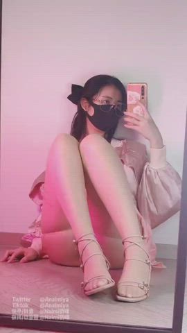 asian solo spreading teen gif