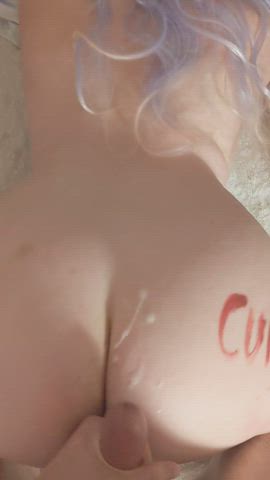 He couldn't resist the cumdump label on my ass