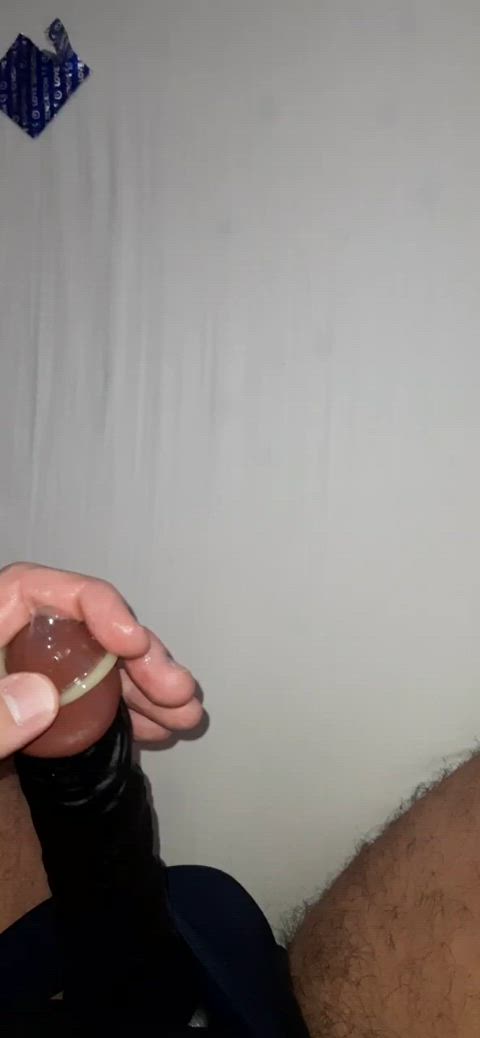 black condom dildo gif