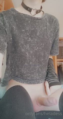 big dick choker femboy masturbating stockings thick cock gif