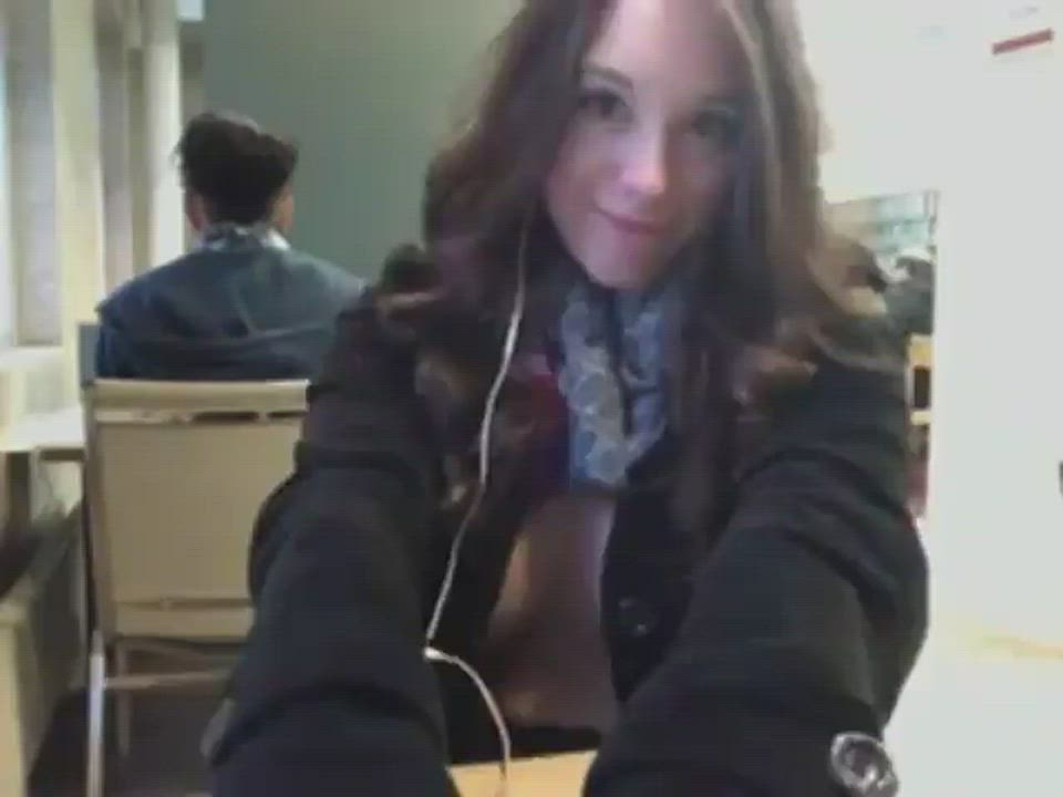 Brave college slut during lessons