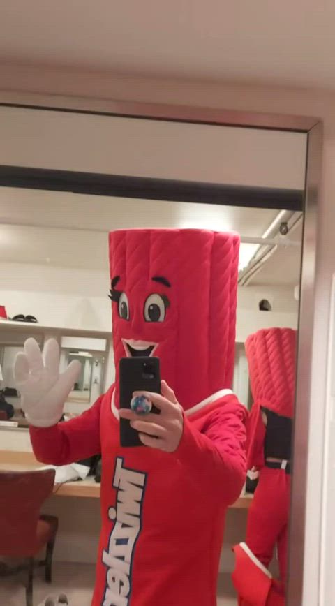 Costume character is horny