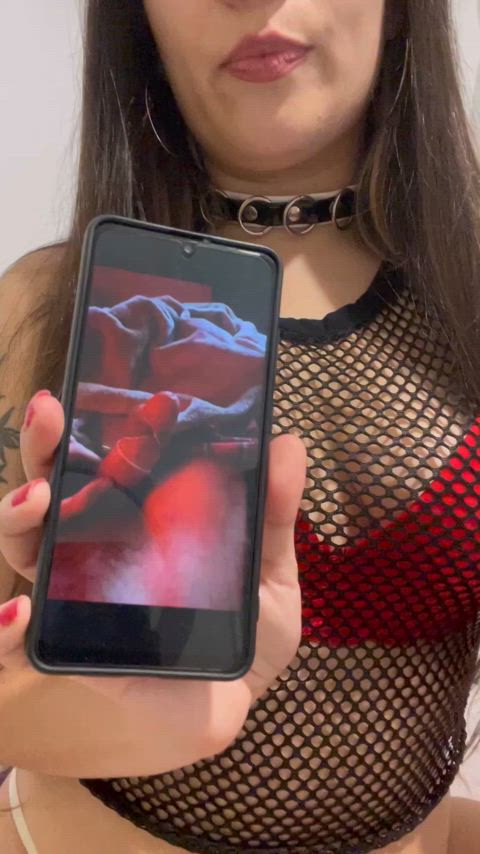 Queens look at this pathetic slave who tied his useless little cock and also does