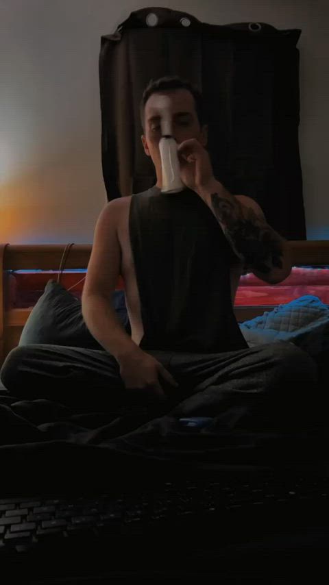 big dick smoking solo gif